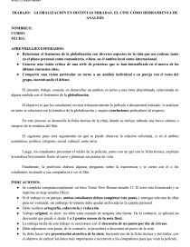 GLOBALIZACIÓN EN DISTINTAS MIRADAS. EL CINE COMO HERRAMIENTA DE ANÁLISIS. Página 1