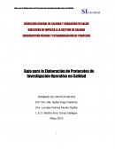 Guía para la Elaboración de Protocolos de Investigación Operativa en Calidad