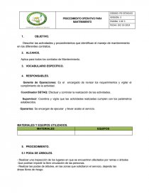 MANTENIMIENTOS DE EQUIPOS. Página 1