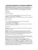 CONTRATO INDIVIDUAL CON NUEVA EMPRESA