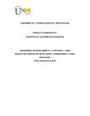 FUNDAMENTOS Y GENERALIDADES DE INVESTIGACION TRABAJO COLABORATIVO 1