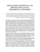 EDUCACIÓN ARTÍSTICA Y SU IMPORTANCIA