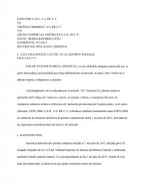 Expediente de juicio ordinario mercantil. Página 1