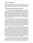 DEFINICIÓN DEL EJERCICIO ABUSIVO DEL DERECHO