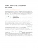 Cómo resolver ecuaciones con fracciones