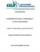 TAREA #2 “EJERCITANDO LA LECTURA CRITICA”