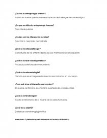 Preguntas de antropologÍa forense. Página 1
