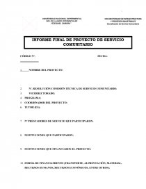 PROYECTO SERVICIO COMUNITARIO. Página 1