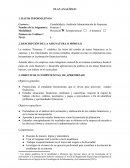 Finanzas. PLAN ANALÍTICO