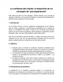 La Confianza del Cliente