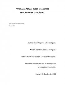 PANORAMA ACTUAL DE LOS ESTÁNDARES EDUCATIVOS EN ESTOCÁSTICA. Página 1