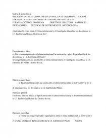 La Matriz de Consistencia. Página 1