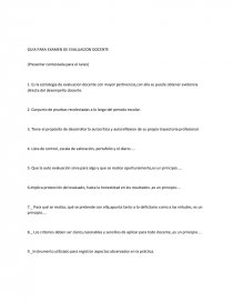 GUIA PARA EXAMEN DE EVALUACION DOCENTE. Página 1