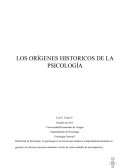 LOS ORÍGENES HISTORICOS DE LA PSICOLOGÍA