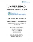 GESTION DE LA PRODUCCION Tema: ARBOL DE DECISIIONES