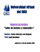 Reporte de lectura “Taller de lectura y redacción I”