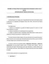 INFORME ACTIVIDAD PRÁCTICA DE ASIGNATURA INTEGRADO CLINICO CICLO INICIAL. Página 1