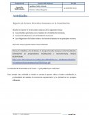 Actividades Reporte de lectura: Derechos humanos en la Constitución