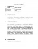 INFORME PSICOLÓGICO: La paciente refiere que se siente triste extraña su lugar de nacimiento