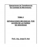 SEPARACIONES MECÁNICAS POR ACCIÓN DE LA FUERZA DE GRAVEDAD