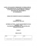 Ajuste, actualización, terminación y/o formulación de planes maestros de los sistemas de acueducto y alcantarillado en zonas urbanas y centros nucleados del departamento
