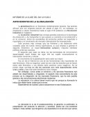 INFORME DE LA CLASE DEL DIA 12/11/2013 ANTECEDENTES DE LA GLOBALIZACIÓN