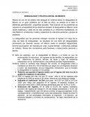 DESIGUALDAD Y POLITICA SOCIAL EN MÉXICO.