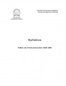 SYLLABUS de la Asignatura - Taller de Comunicación