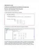 Optimización Lineal Análisis de sensibilidad de los problemas de veterinarios