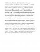 Tecnicas de aprendizaje en Educacion Inicial