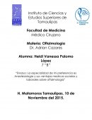 La especialidad de mi preferencia es Anestesiologia y sus ventajas medicas sociales y laborales sobre oftalmologia”