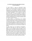 FACTORES DE INFLUENCIA DE FORMACIÓN DEL ESTADO MODERNO
