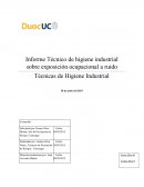 Informe técnico de higiene industrial sobre exposición ocupacional a ruido
