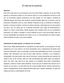 El mito de la caverna una conversación entre Platón y Glaucón. Página 1
