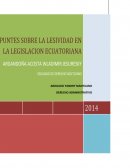 APUNTES SOBRE LA LESIVIDAD EN LA LEGISLACION ECUATORIANA