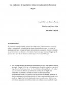 Las condiciones de la población víctima de desplazamiento forzado en Bogotá