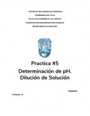 Determinación de pH. Dilución de Solución