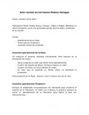 Acta de reunión de hermanos Molano Venegas