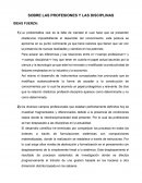 Sobre las profesiones y las disciplinas