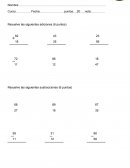 Prueba de matemática - adición, sustracción