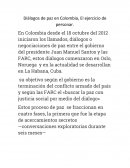Diálogos de paz en Colombia, El ejercicio de personar