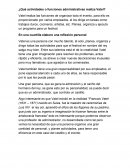 ¿Qué actividades o funciones administrativas realiza Vatel?