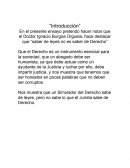 En el presente ensayo pretendo hacer notar que el Doctor Ignacio Burgoa Orguela, hace destacar que “saber de leyes no es saber de Derecho