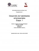 Preparatoria No. 1 Desarrollo de habilidades empresariales Etapa: 1