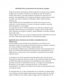 Identificación y pertenencia de personas y grupos