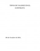 TIPOS DE VALIDEZ EN EL CONTRATO