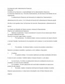 Investigación sobre Administración Financiera