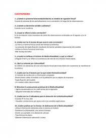 Econometria Introducción. CUESTIONARIO. Página 1