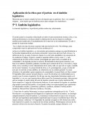 Aplicación de la ética por el jurista en el ámbito legislativo