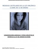 MEDIDAS CAUTELARES DE LA LEY ORGÁNICA 5/2000, DE 12 DE ENERO